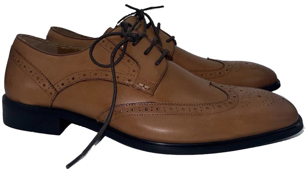 Hush Puppies Deep Comfort Wingtip Derby Oxford Dress Shoes Tan Men’s US 11